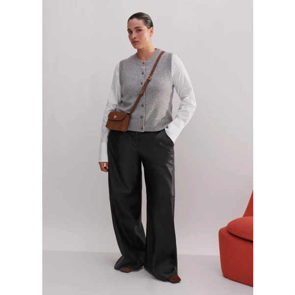 Ultra-Soft Leather Wide-Leg Pant - Image 5