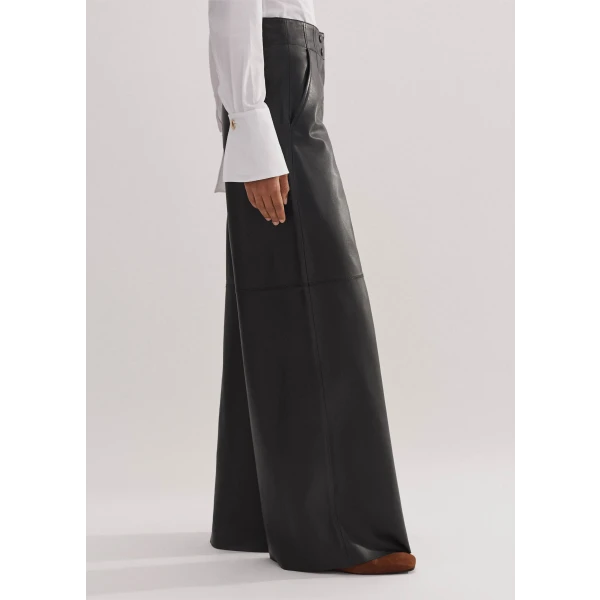 Ultra-Soft Leather Wide-Leg Pant - Image 6
