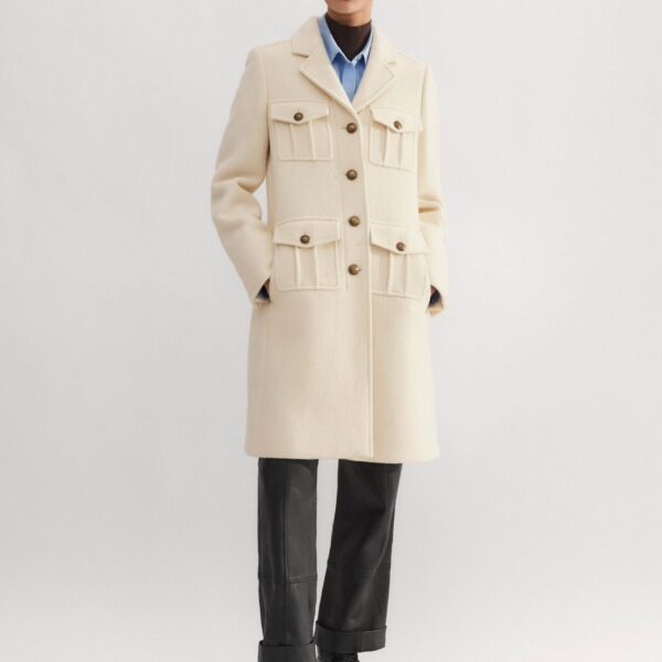 Me and Em Wool-Blend Military A-Line Coat, view 4