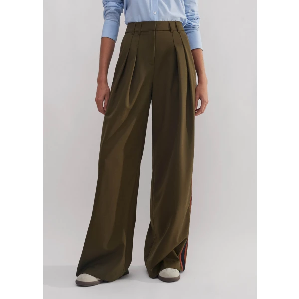 Wool Sharp Pleat Front Wide-Leg Pant - Image 5