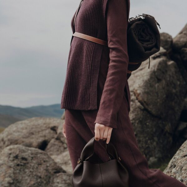 Polene Numéro Neuf Mini Edition Textured Ebony Bag, view 2