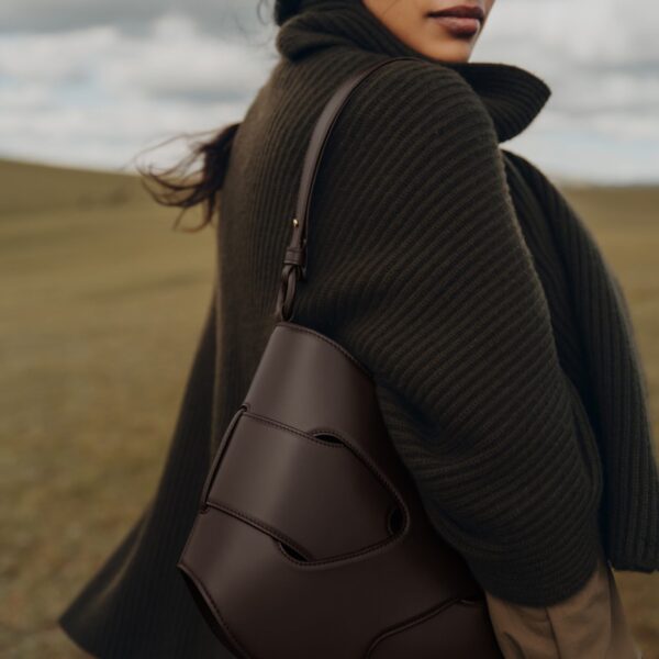 Polene Nodde Hobo Edition Smooth Ebony Bag, view 3