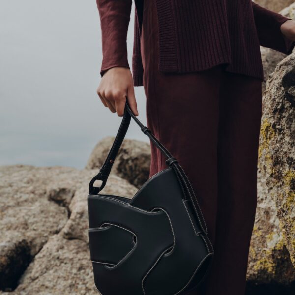 Polene Nodde Hobo Edition Smooth Black Bag, view 3