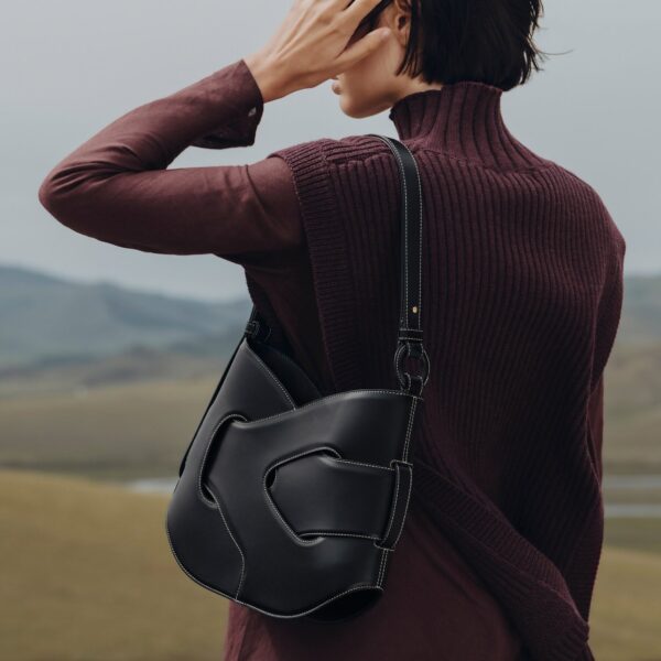 Polene Nodde Hobo Edition Smooth Black Bag, view 4
