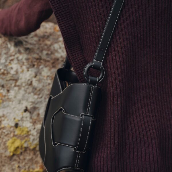 Polene Nodde Hobo Edition Smooth Black Bag, view 5