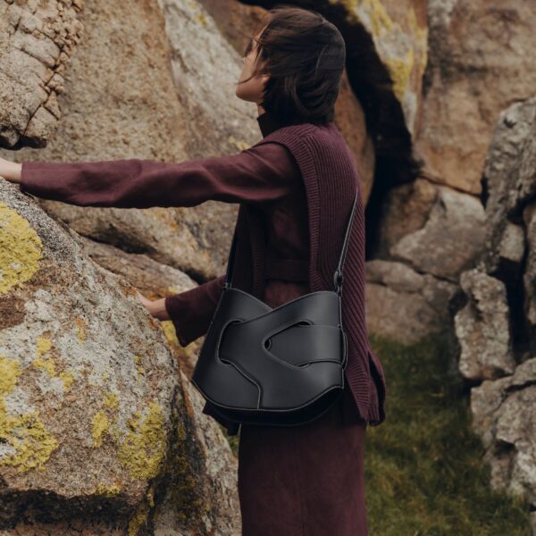 Polene Nodde Hobo Edition Smooth Black Bag, view 6