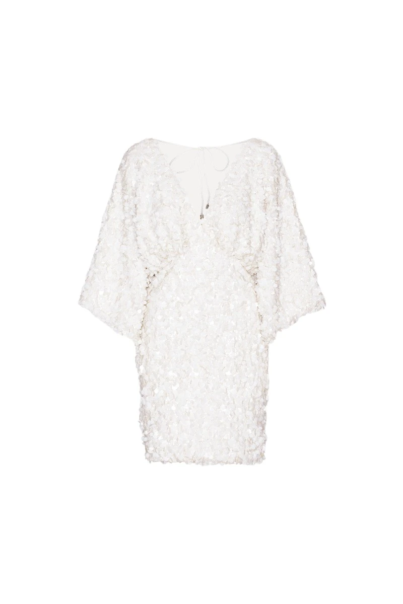 Rotate-Birger-Christensen-Wide-Sleeve-Dress-White59950_nobg Wide Sleeve Dress White - Image 1