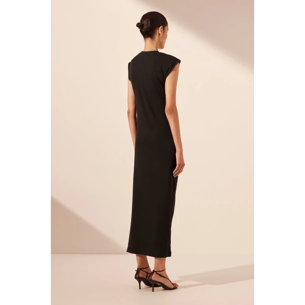 Aby Twist Midi Dress - Black - Image 7