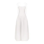 Blanc Gathered Midi Dress