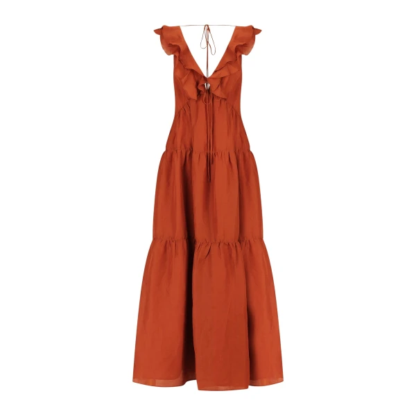 Celeste Layered Maxi Dress - Rust