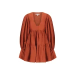 Shona-Joy-Celeste-Long-Sleeve-Mini-Dress-Rust46347_nobg