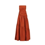 Celeste Strapless Tiered Maxi Dress - Rust