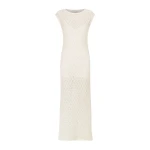 Emilio Round Neck Midi Dress - Rice