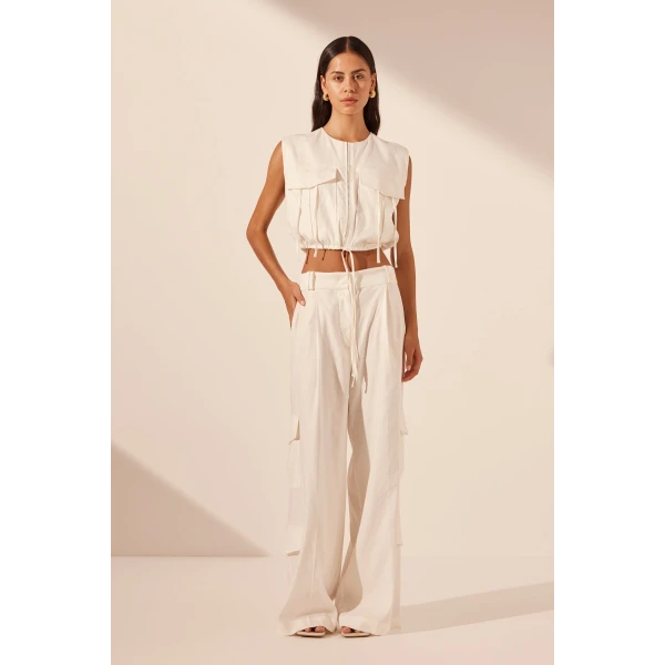 Kasbah Utility Cropped Top - Rice - Image 7