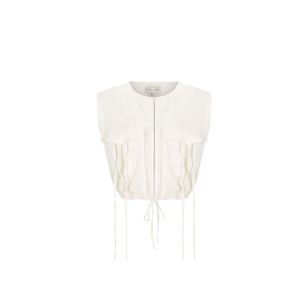 Kasbah Utility Cropped Top - Rice