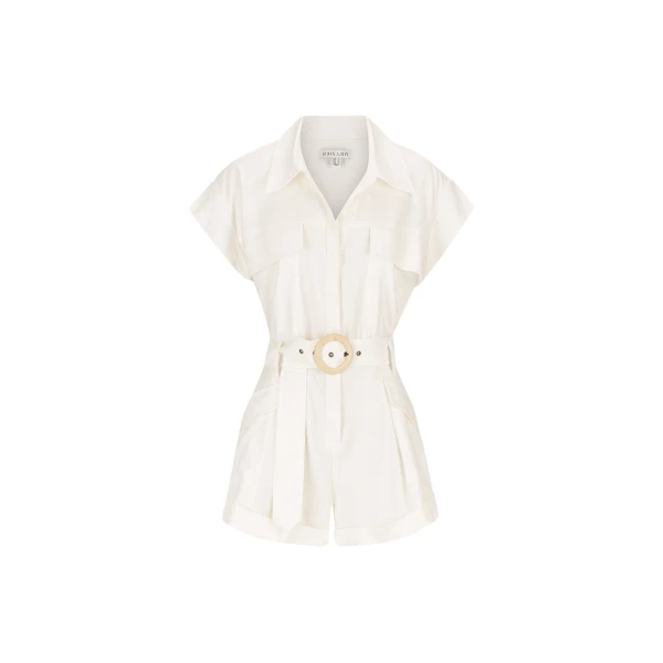 Kasbah Utility Playsuit - Rice