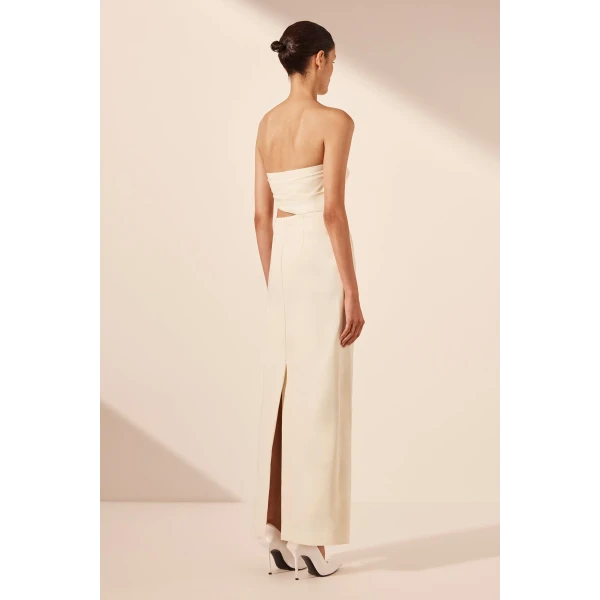 Lani Strapless Cut Out Maxi Dress - Rice - Image 7