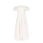 Maiori Off Shoulder Ruched Bodice Maxi Dress - Ivory