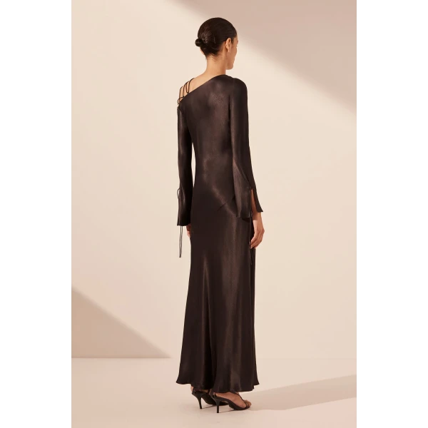 Nora Lace Detail Maxi Dress - Black - Image 7