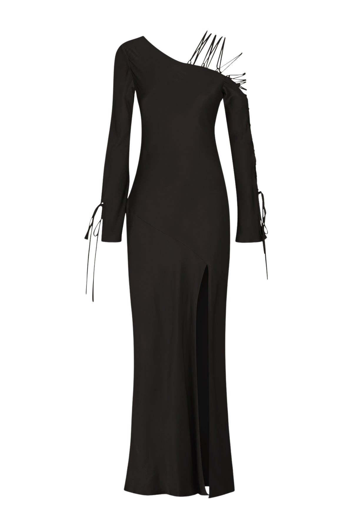 Shona Joy Nora Lace Detail Maxi Dress – Black
