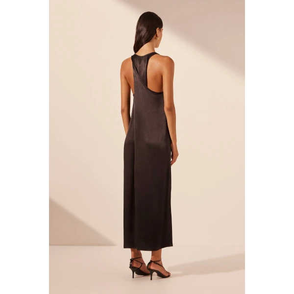 Nora Twist Back Midi Dress - Black - Image 7