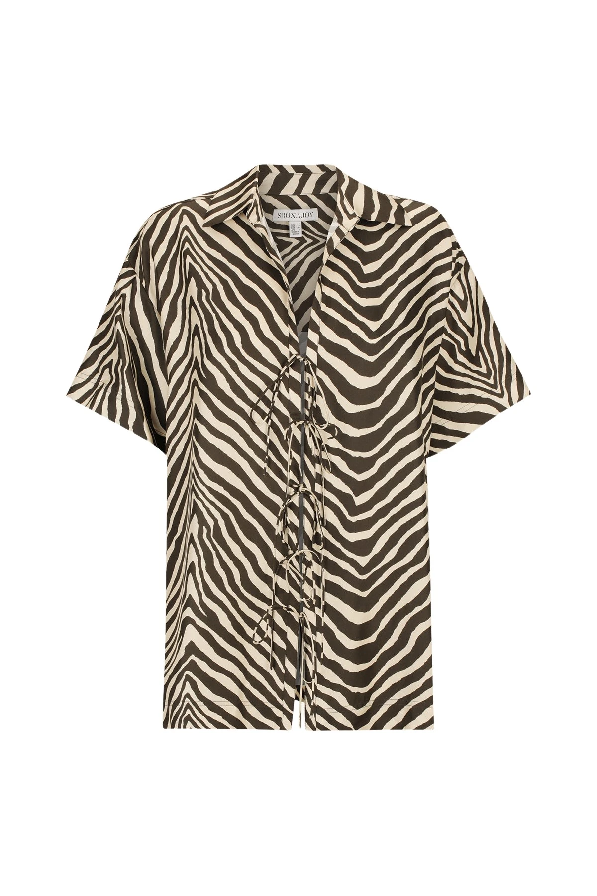 Shona-Joy-Sana-Silk-Short-Sleeve-Tie-Shirt45789_nobg Sana Silk Short Sleeve Tie Shirt - Image 1