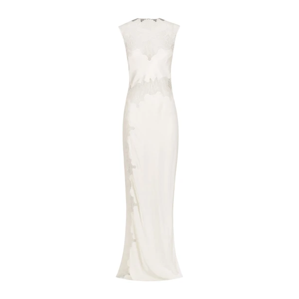 Stratus Lace High Neck Maxi Dress - Ivory
