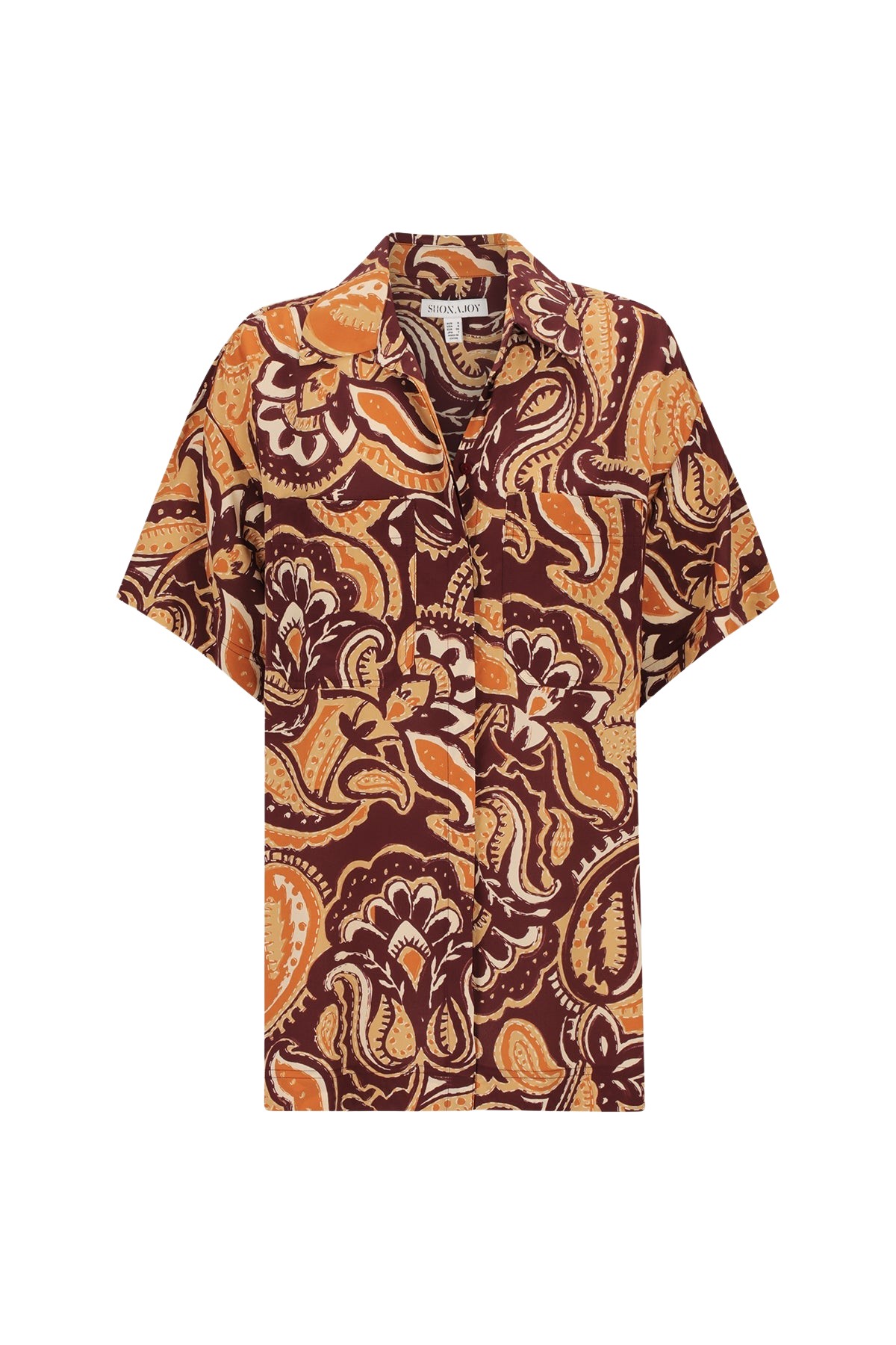 Shona Joy Zahra Silk Short Sleeve Shirt