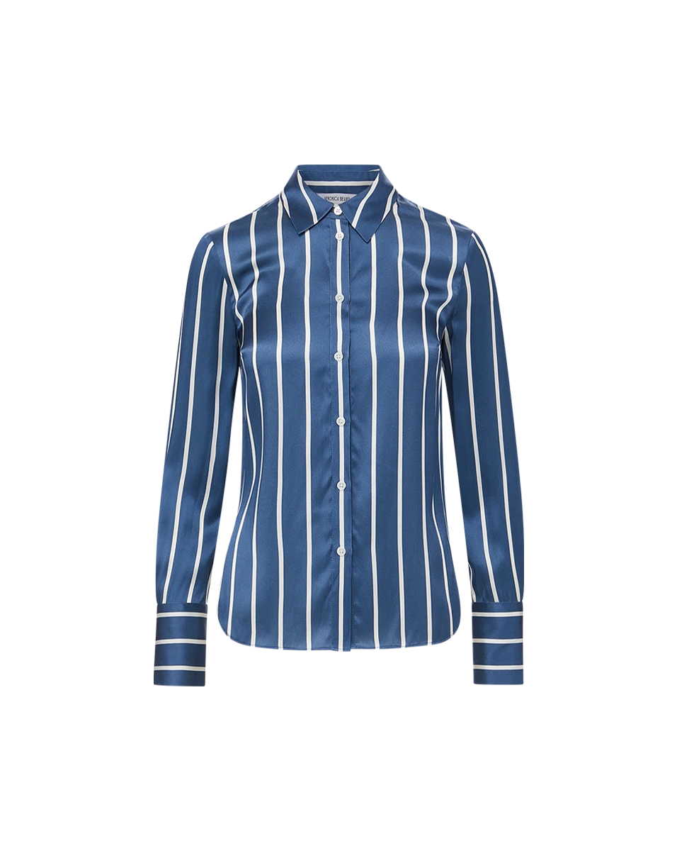 Veronica Beard Monique Silk Button-Down Shirt Veronica Beard Tops