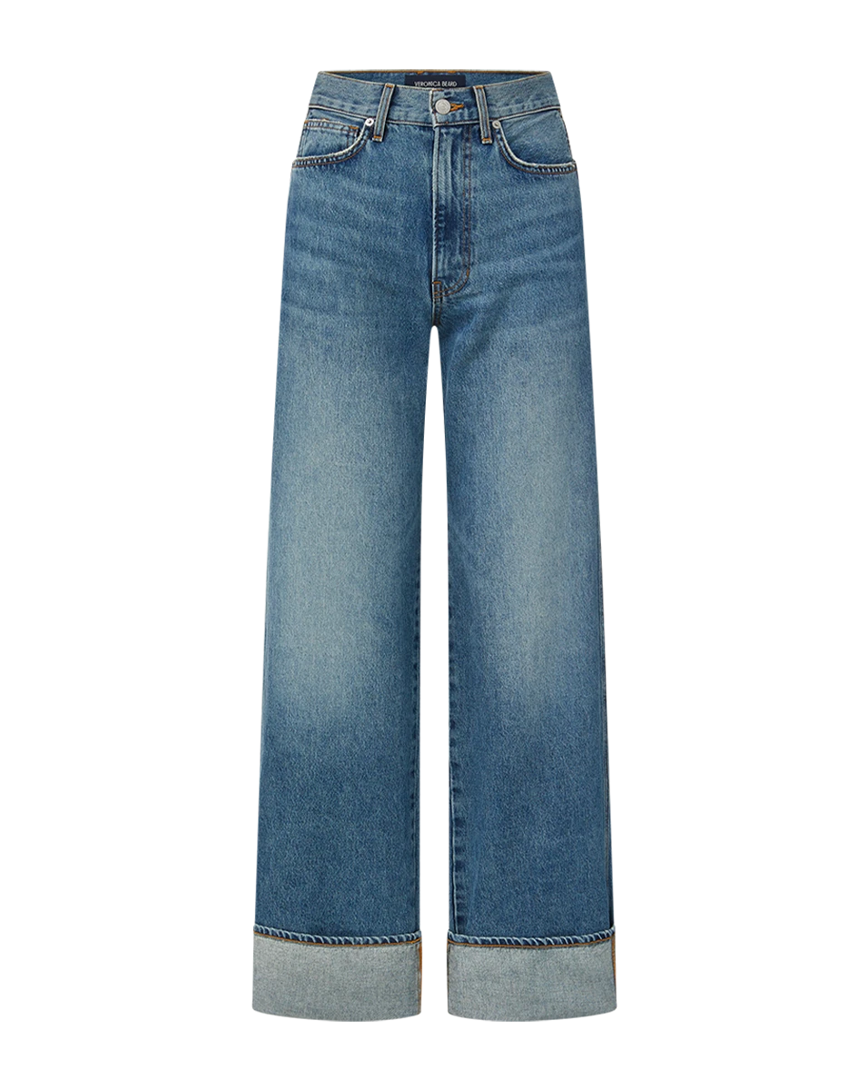 Veronica Beard Taylor Cuffed Wide-Leg Jean Veronica Beard Pants