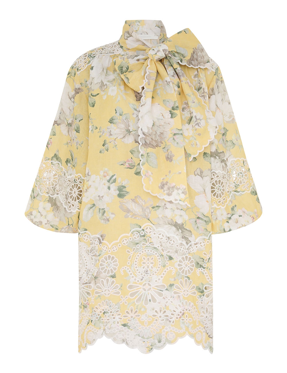 Zimmermann Acacia Broderie Tie Mini Dress