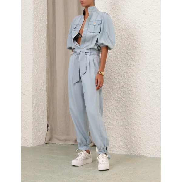 Acacia Denim Lantern Blouse - Image 8