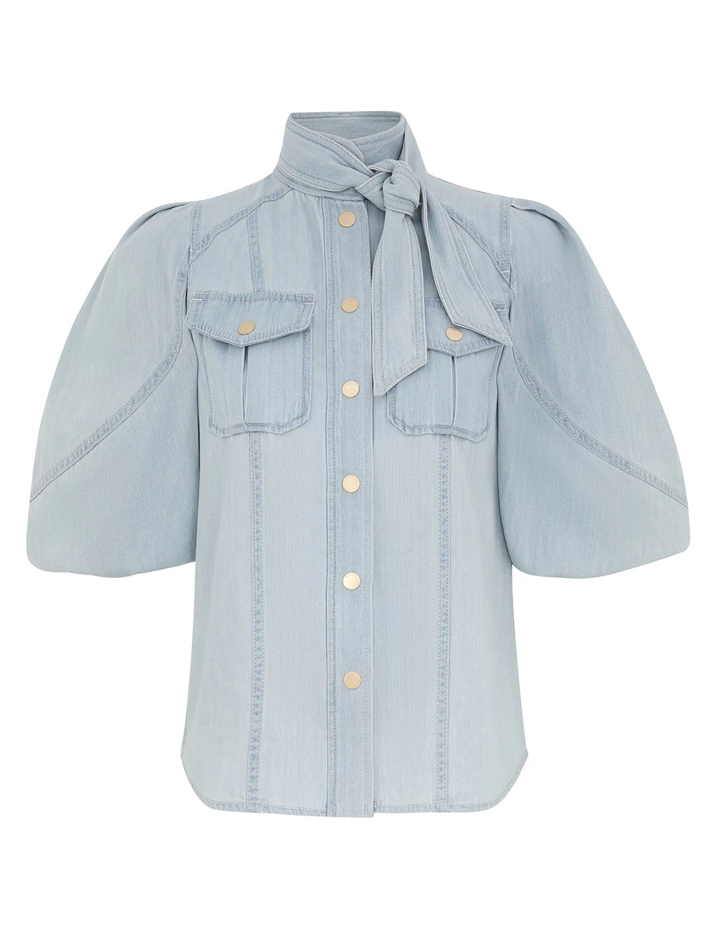 Zimmermann Acacia Denim Lantern Blouse Zimmermann dress