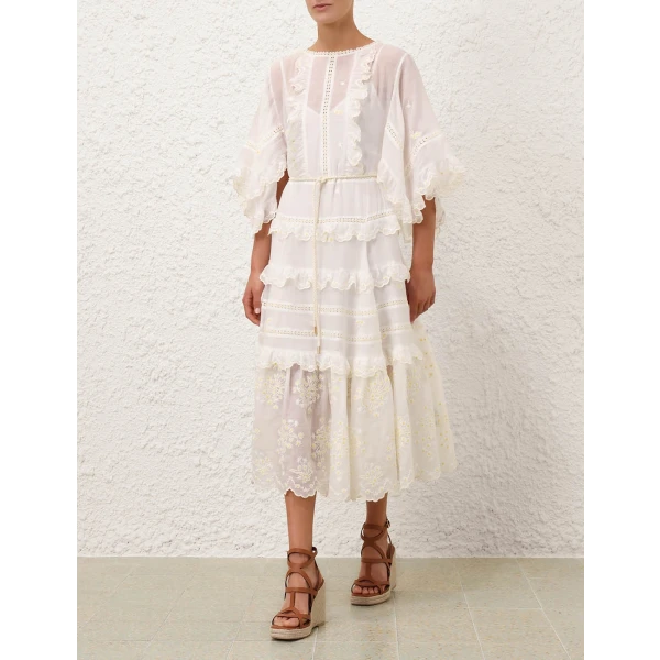 Acacia Embroidered Midi Dress - Image 8
