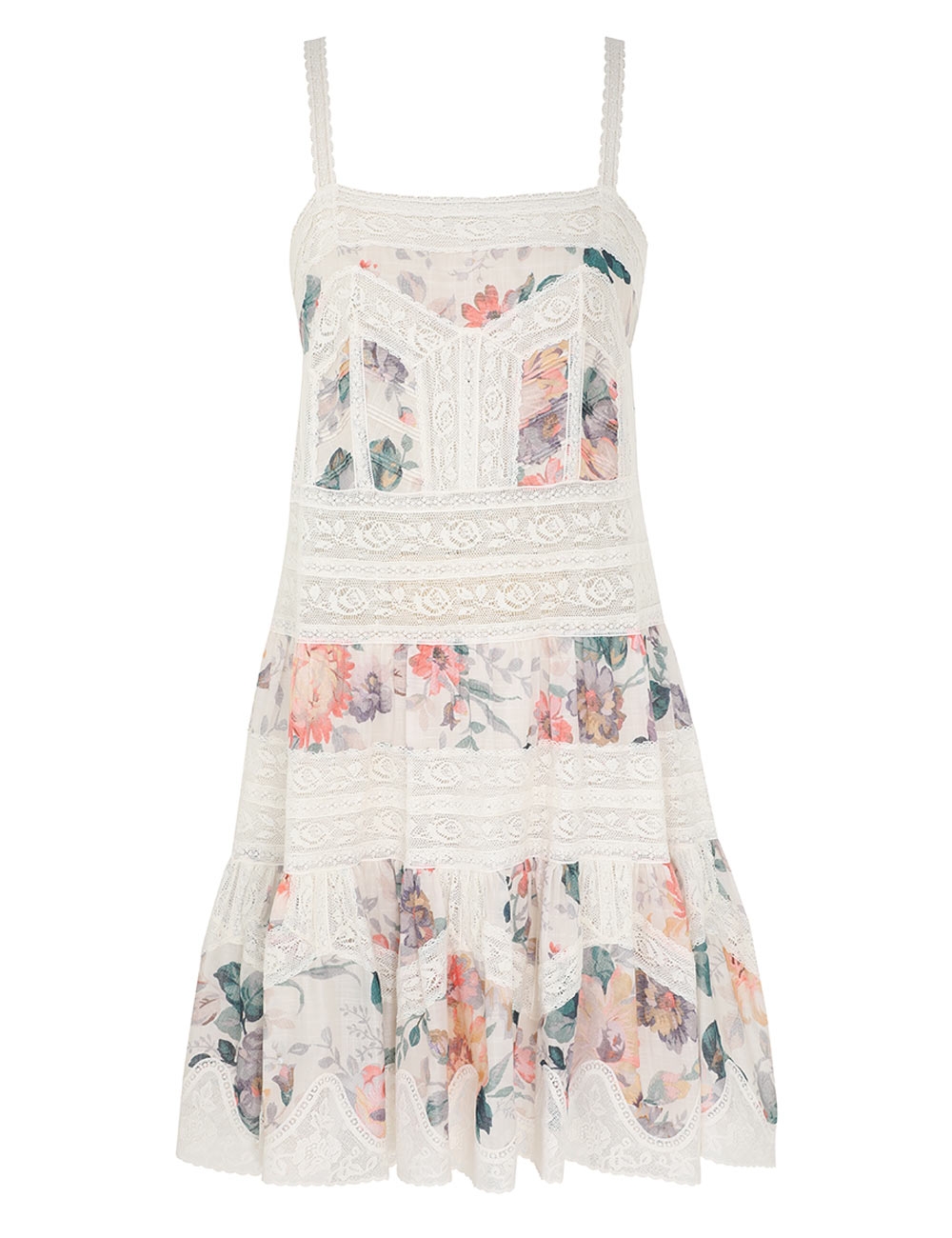 Zimmermann Acacia Lace Trim Mini Dress