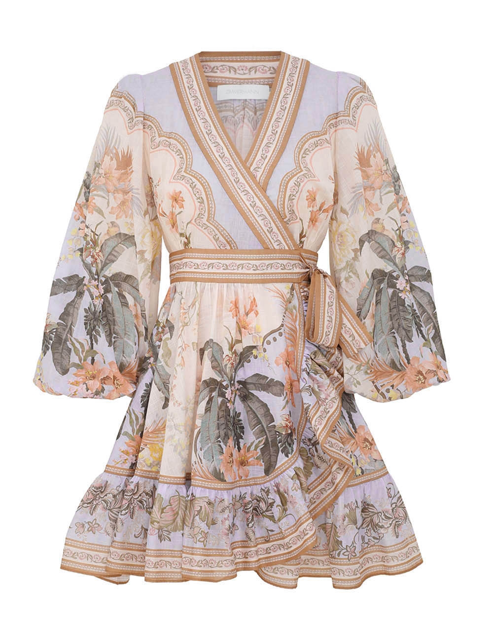 Zimmermann Wylie Mini Wrap Frill Dress