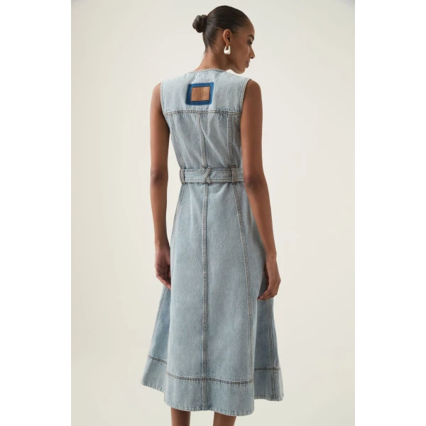 Aura Denim Midi Dress - Image 7