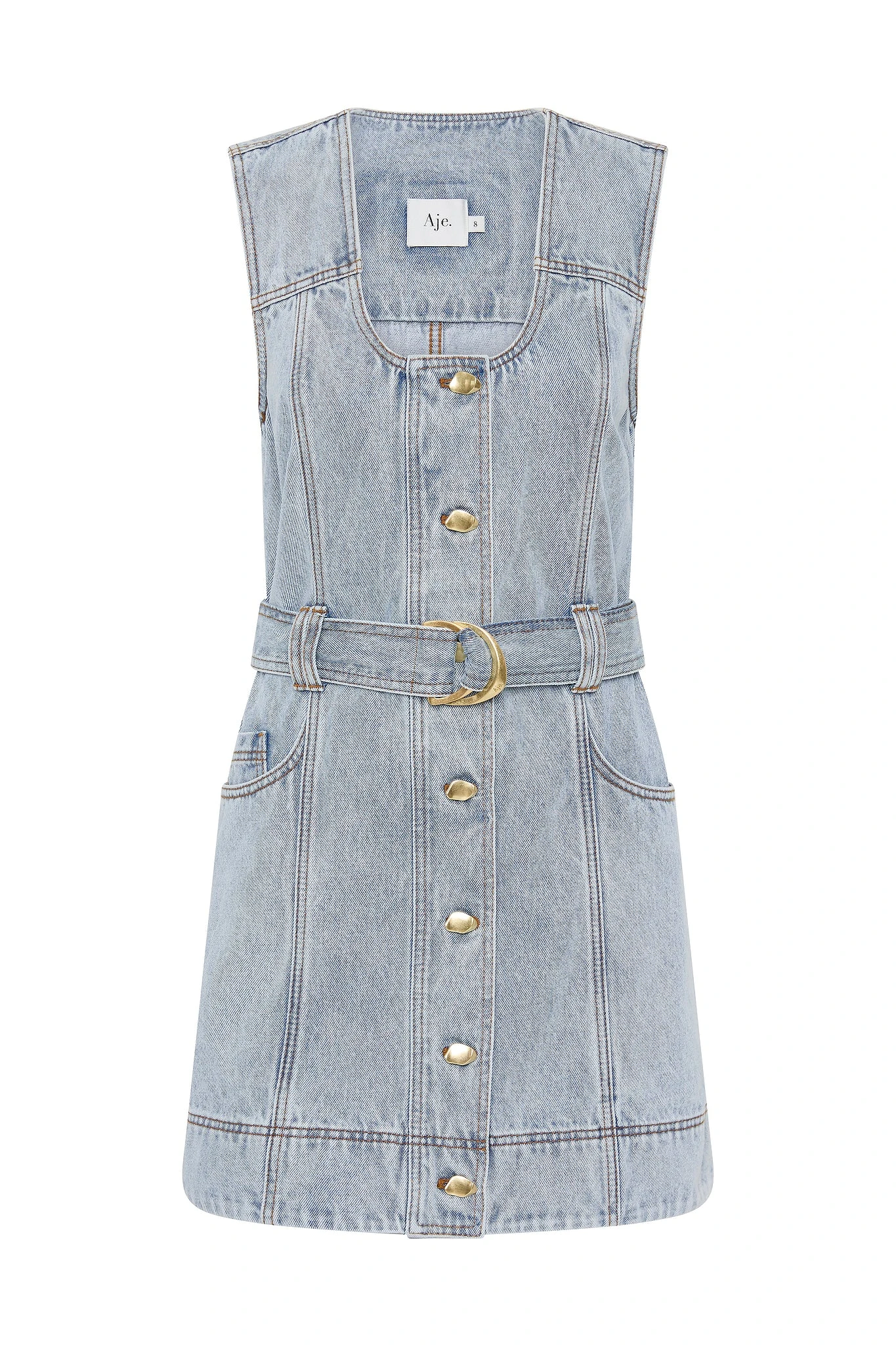 Aje-Aura-Denim-Mini-Dress Aje Blue Dresses