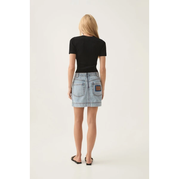 Aura Denim Mini Skirt - Image 6