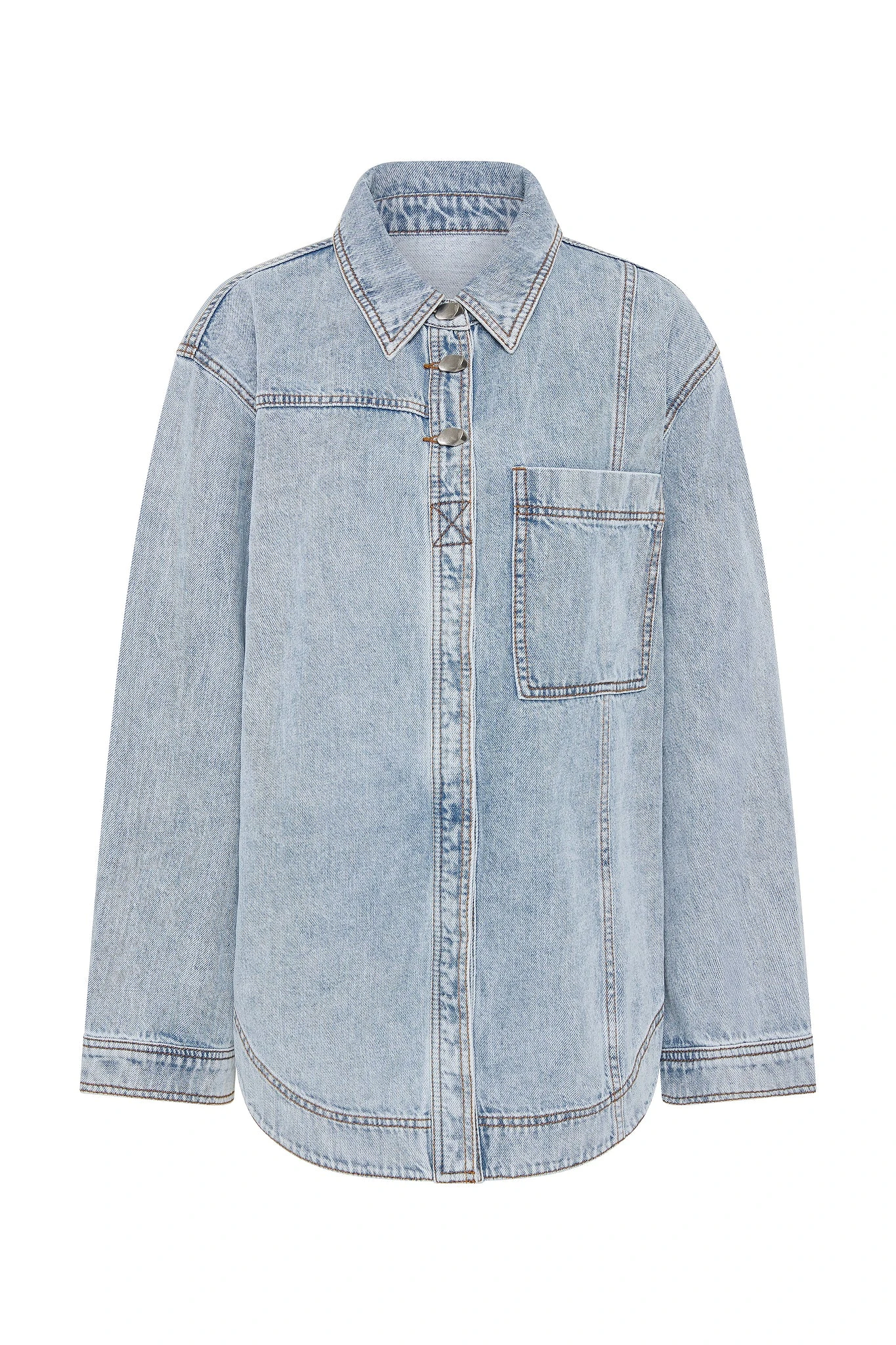 Aje-Aura-Denim-Shirt Aje Blue Tops