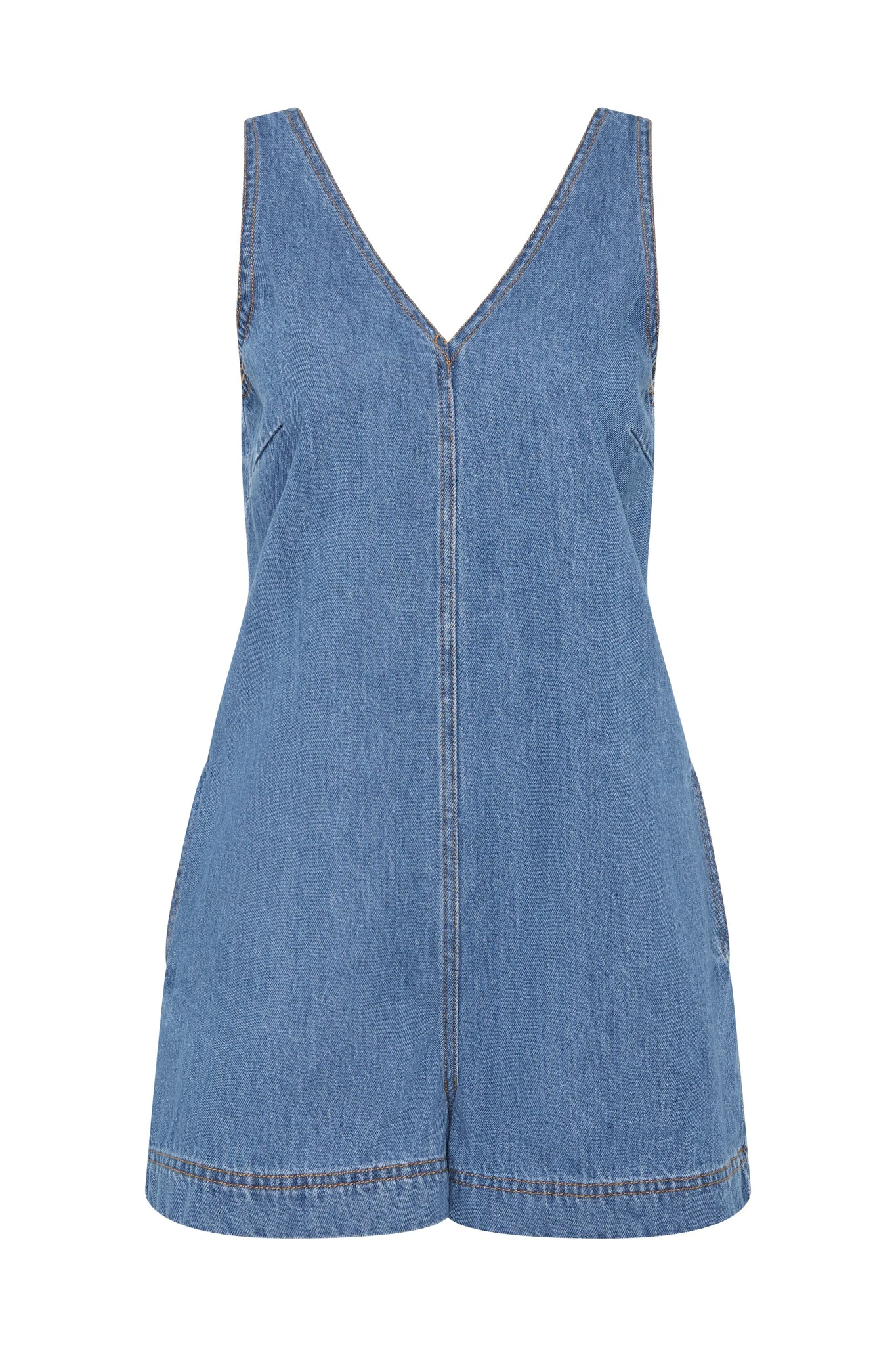 Aje-Sunray-Denim-Playsuit Aje Blue Jumpsuit