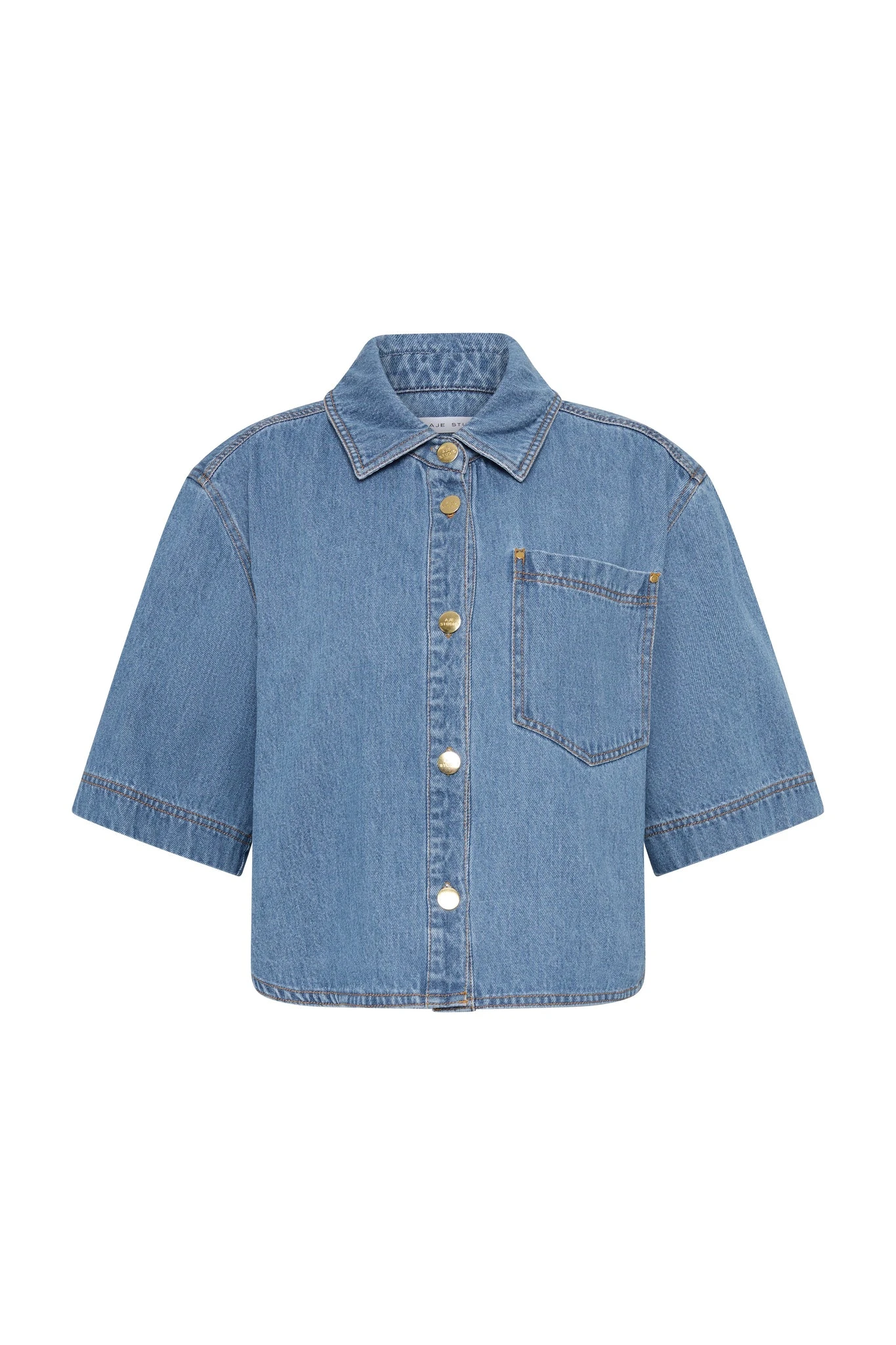 Aje-Sunray-Denim-Shirt Aje Blue Tops