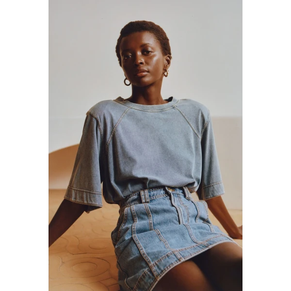 Surreal Denim Overdye Tee - Image 7