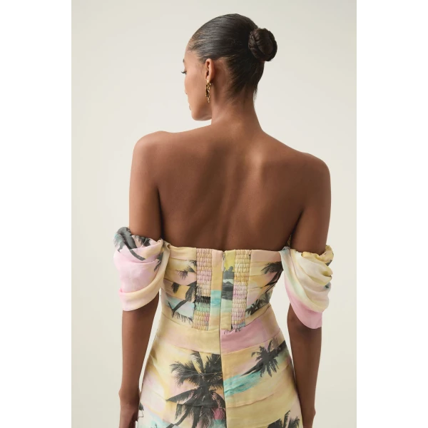 Zara Gathered Maxi Dress - Image 7