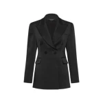 Black Bonded Satin Ferla Blazer