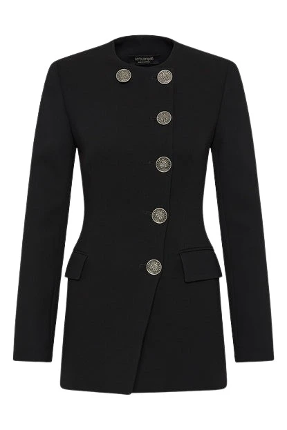 Carla-Zampatti-Black-Crepe-Moneta-Blazer98401_nobg Black Crepe Moneta Blazer - Image 1