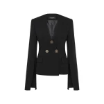 Black Crepe Moneta Rome Jacket