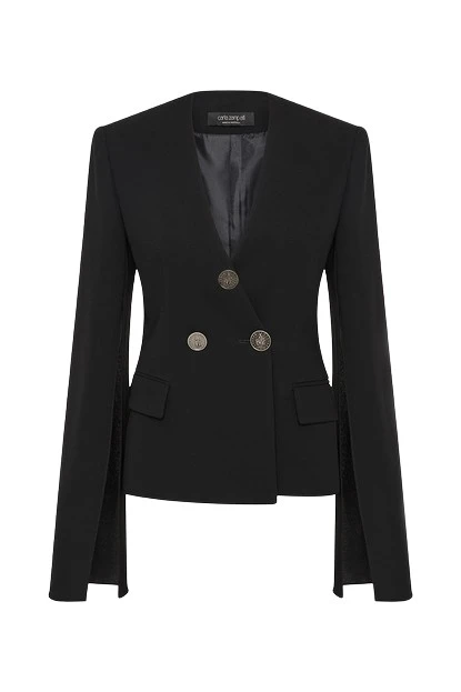 Carla-Zampatti-Black-Crepe-Moneta-Rome-Jacket74413_nobg Black Crepe Moneta Rome Jacket - Image 1