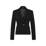 Black Crepe Single Breasted Jacket