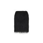 Black Fringe Knit Mini Skirt